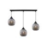Lampa wisząca sufitowa żyrandol RIFFLE, potrójna, grafitowe szklane kule, nad stół do salonu i kuchni