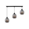 Lampa wisząca sufitowa żyrandol RIFFLE, potrójna, grafitowe szklane kule, nad stół do salonu i kuchni