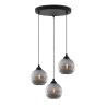 Lampa wisząca sufitowa RIFFLE, żyrandol, grafitowe ryflowane szklane kule, do łazienki, sypialni, salonu