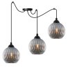 Lampa wisząca sufitowa RIFFLE, żyrandol typu pająk loft z grafitowymi szklanymi kulami, styl nowoczesny