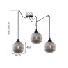 Lampa wisząca sufitowa RIFFLE, żyrandol typu pająk loft z grafitowymi szklanymi kulami, styl nowoczesny