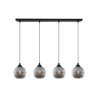 Lampa wisząca sufitowa RIFFLE, czarny żyrandol z grafitowymi szklanymi kloszami w kształcie kuli, E27
