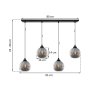 Lampa wisząca sufitowa RIFFLE, czarny żyrandol z grafitowymi szklanymi kloszami w kształcie kuli, E27