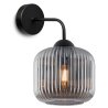 Lampa ścienna typu kinkiet RIFFLE, do sypialni, salonu i przedpokoju, grafitowy klosz w kształcie walca