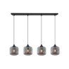 Lampa wisząca sufitowa żyrandol RIFFLE, grafitowe szklane klosze w kształcie walca, gwint E27