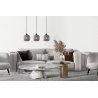 Lampa wisząca sufitowa RIFFLE, potrójna, listwa nad stół i wyspę, grafitowe klosze, do salonu i kuchni