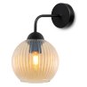 Lampa ścienna typu kinkiet RIFFLE, miodowa ryflowana kula w stylu glamour, średnica 14cm, E27