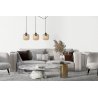 Lampa wisząca sufitowa RIFFLE, żyrandol do salonu i kuchni, listwa, miodowe szklane klosze glamour
