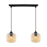 Lampa wisząca sufitowa RIFFLE, podwójna, miodowe szklane klosze w stylu glamour nowoczesnym