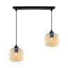 Lampa wisząca sufitowa RIFFLE, podwójna, miodowe szklane klosze w stylu glamour nowoczesnym