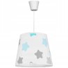 OUTLET -50% Lampa Wisząca Pojedyncza Abażur Stożek Pokój Dziecka Zielone Gwiazdki