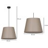 OUTLET -50% Lampa Wisząca z Abażurem w kolorze brązowym, E27