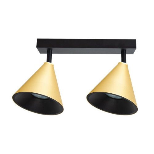 Lampa podwójna CONE w kolorze złotym, gwint GU10, do salonu, biura