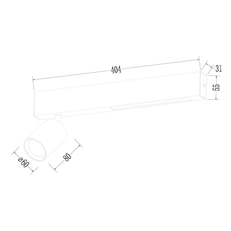 Lampa sufitowa MAGNET w kolorze czarnym, LED 9W + GU10, do łazienki, sypialni