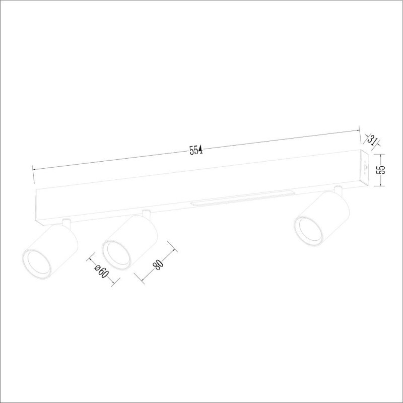 Lampa sufitowa MAGNET, biała konstrukcja, LED 9W + GU10, do salonu, sypialni