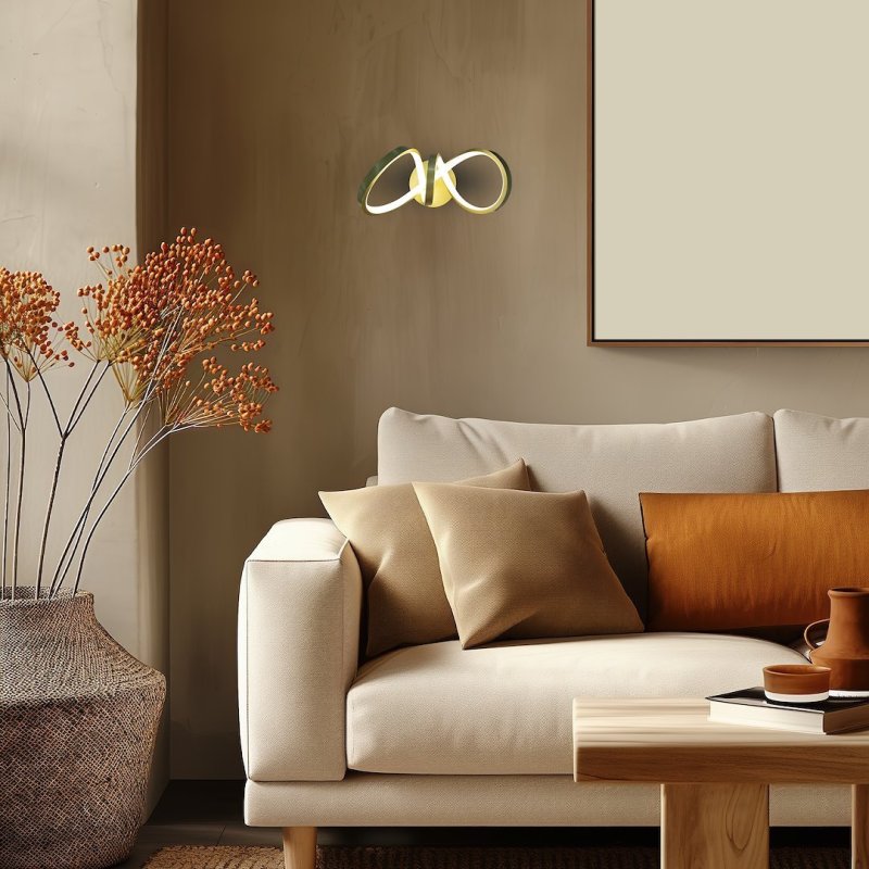 Lampa LED TESORO, kinkiet ścienny sufitowy w kolorze złotym, styl glamour