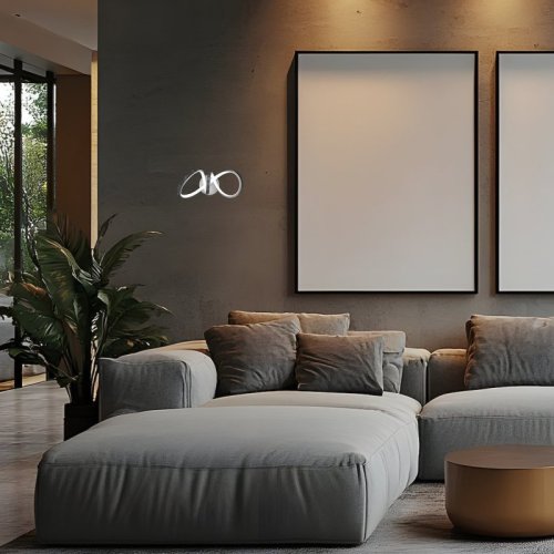 Lampa LED TESORO, kinkiet ścienny sufitowy w wykończeniu chrom, do salonu, kuchni