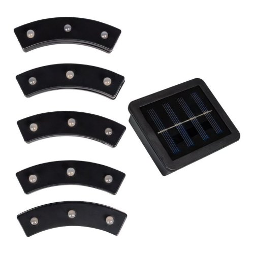 Lampki solarne ogrodowe POT, kolor czarny, dekoracyjne, ciepła barwa światła