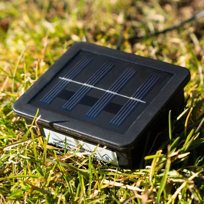 Lampki solarne ogrodowe POT, kolor czarny, dekoracyjne, ciepła barwa światła