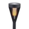 Lampa solarna ogrodowa słupek FLAME, pochodnia w kolorze czarnym, ciepła barwa