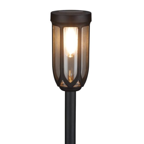 Słupek solarny ogrodowy wbijany PHIL, czarny, ciepła barwa światła, IP44