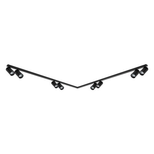 Lampa do salonu, kuchni, łazienki HERO, LED GU10, czarne reflektory na listwie