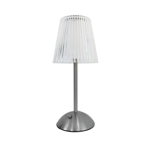 Lampka stołowa nocna LED TACOMA, chromowana, ściemnialna, glamour, USB