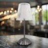 Lampka stołowa nocna LED TACOMA, chromowana, ściemnialna, glamour, USB