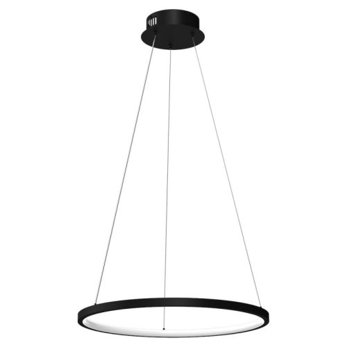 Lampa LED wisząca sufitowa HOOP, czarna obręcz do salonu, kuchni, jadalni, 27W