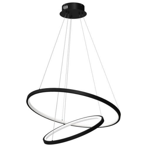 Lampa LED wisząca sufitowa HOOP, czarny żyrandol typu ring nad stół i wyspę, 51W