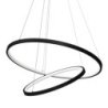 Lampa LED wisząca sufitowa HOOP, czarny żyrandol typu ring nad stół i wyspę, 51W