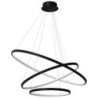 Lampa LED wisząca sufitowa HOOP, zjawiskowy czarny żyrandol glamour do salonu, jadalni