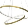 Lampa LED wisząca sufitowa HOOP, złoty żyrandol typu ring nad stół i wyspę, 51W