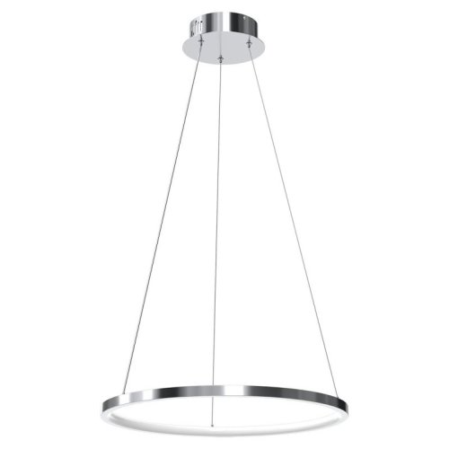 Lampa LED wisząca sufitowa HOOP, srebrna obręcz do salonu, kuchni, jadalni, 27W