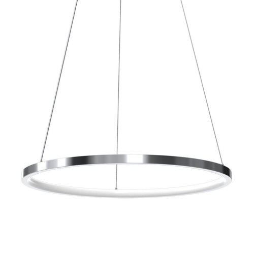 Lampa LED wisząca sufitowa HOOP, srebrna obręcz do salonu, kuchni, jadalni, 27W