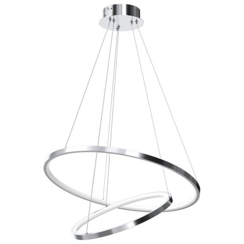 Lampa LED wisząca sufitowa HOOP, żyrandol chrom typu ring nad stół i wyspę, 51W