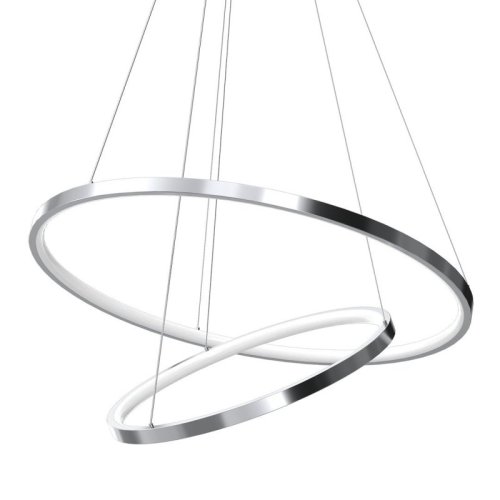 Lampa LED wisząca sufitowa HOOP, żyrandol chrom typu ring nad stół i wyspę, 51W