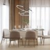 Lampa LED wisząca sufitowa HOOP, zjawiskowy srebrny żyrandol glamour do salonu, jadalni