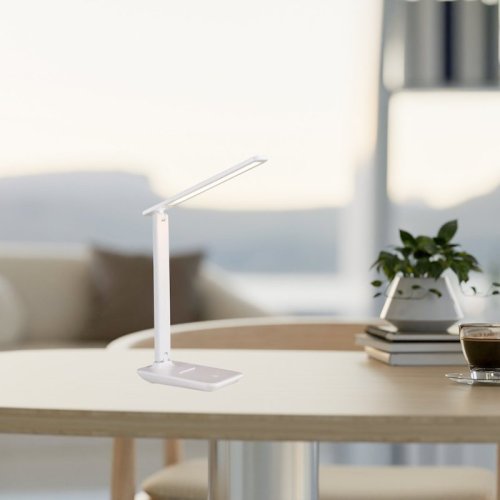 Lampa biurkowa LED POST, regulowana barwa, jasność i kąt światła, USB, kolor biały