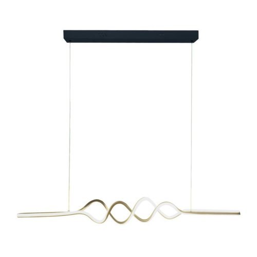 Lampa wisząca sufitowa LED ANCONA, czarno-złoty żyrandol listwa do kuchni i salonu, 36W