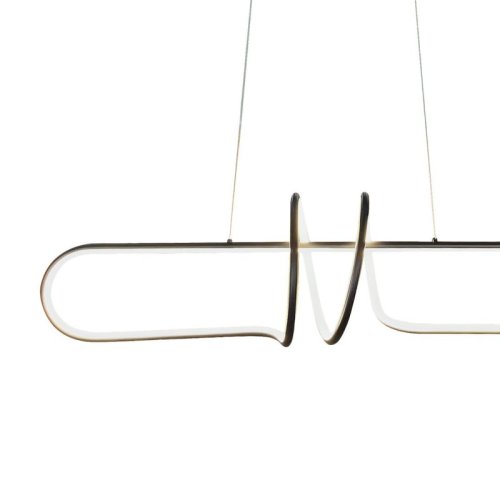 Lampa wisząca sufitowa LED VERTIGO, czarny żyrandol nad stół i wyspę w stylu nowoczesnym