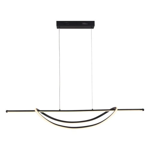 Lampa LED wisząca sufitowa AMBAR, zjawiskowa czarna listwa do nowoczesnego salonu i jadalni