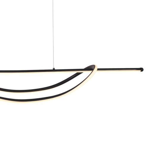 Lampa LED wisząca sufitowa AMBAR, zjawiskowa czarna listwa do nowoczesnego salonu i jadalni