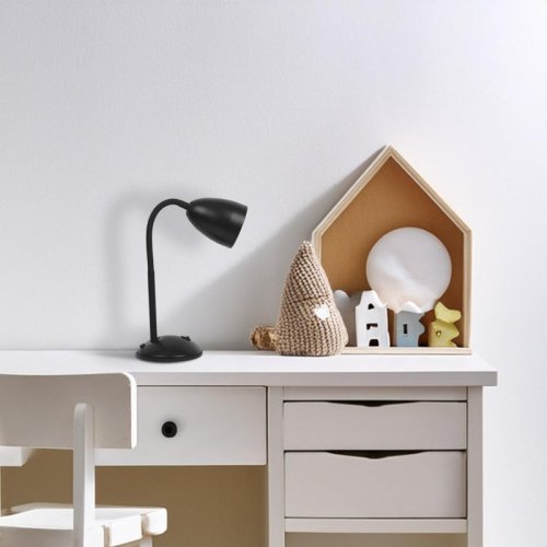 Lampa stołowa biurkowa LOGIC w kolorze czarnym, regulowana, gwint E27