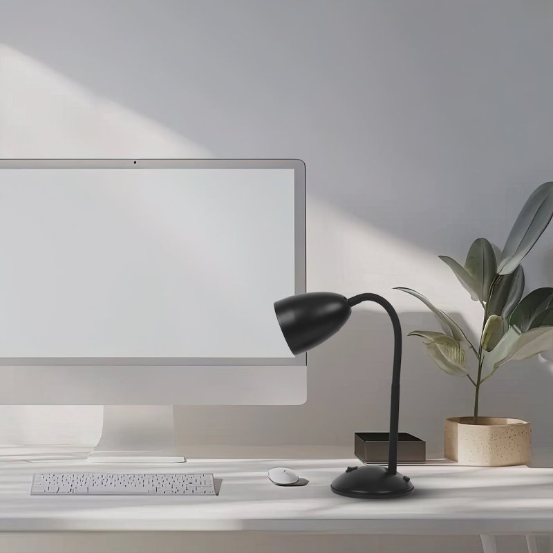 Lampa stołowa biurkowa LOGIC w kolorze czarnym, regulowana, gwint E27