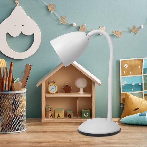 Lampa stołowa biurkowa LOGIC w kolorze białym, regulowana, gwint E27