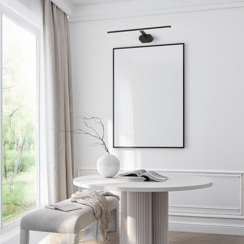 Kinkiet ścienny LED liniowy PRADO, nad lustro i obraz, kolor czarny, styl nowoczesny