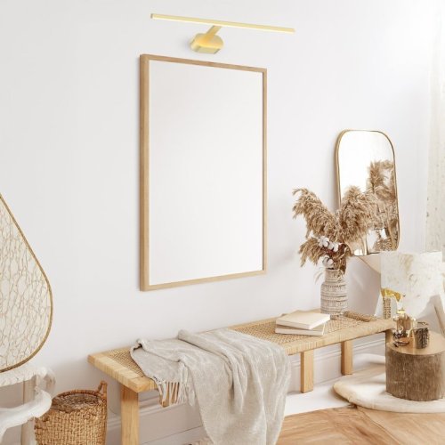 Lampa LED złoty kinkiet liniowy PRADO, liniowy, nad lustro lub obraz, glamour