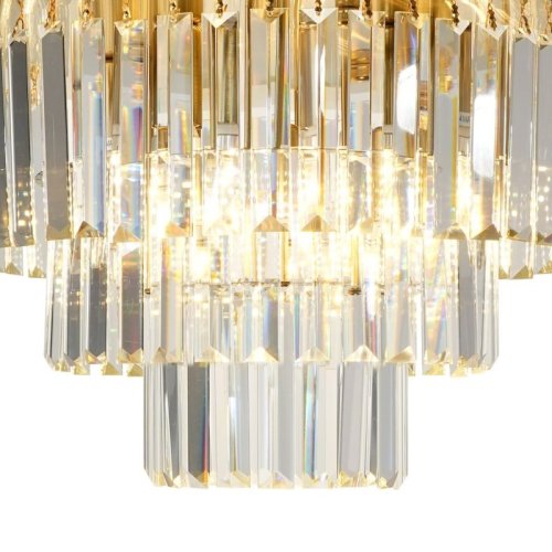 Lampa sufitowa MILANO, kryształowy żyrandol w kolorze złotym, do salonu, sypialni glamour