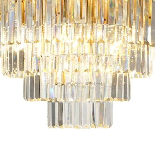 Lampa sufitowa kryształowa MILANO, złoty elegancki plafon 60cm, styl glamour